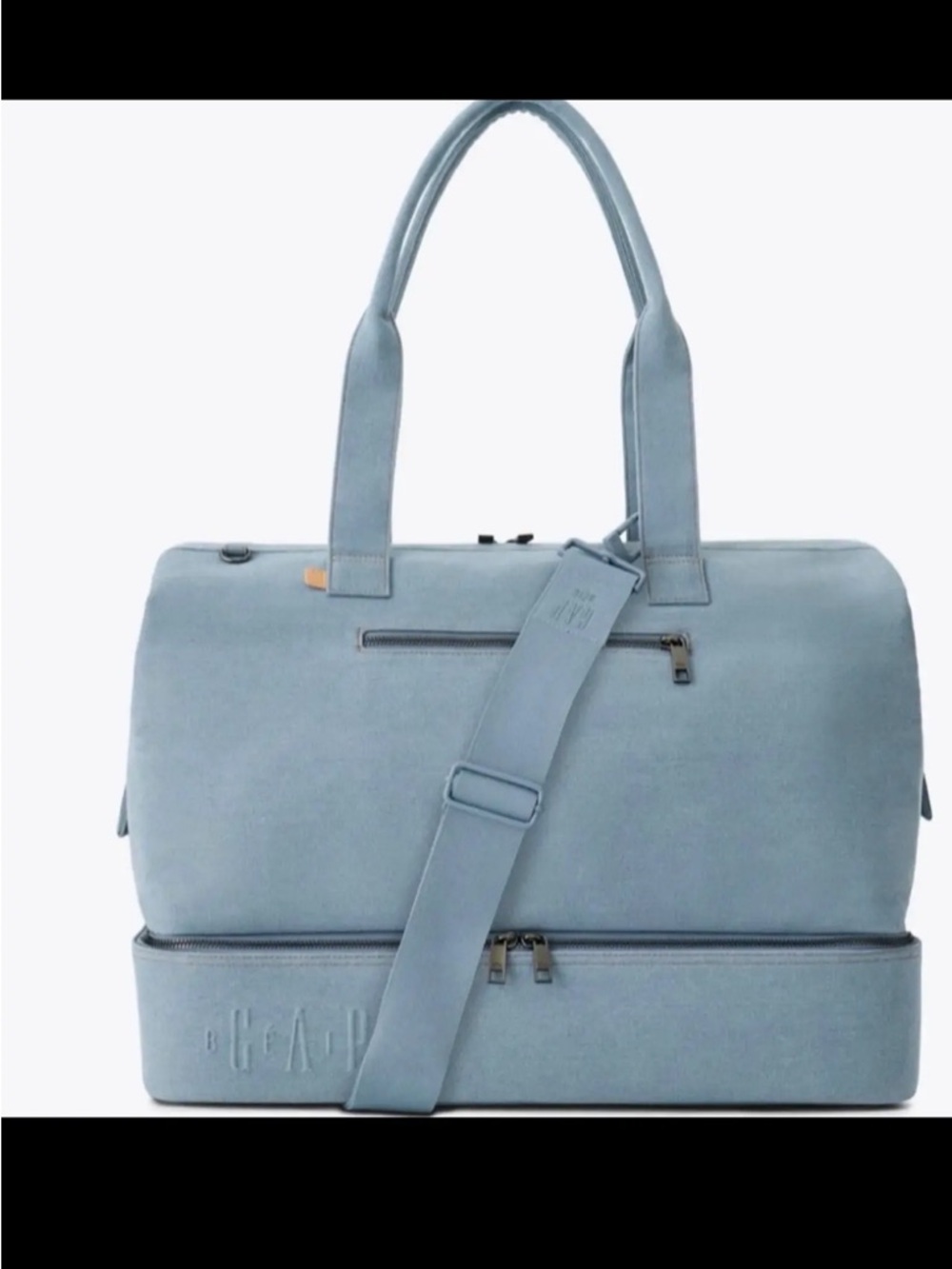 BEIS Powder Blue Travel Duffel with Removable Strap